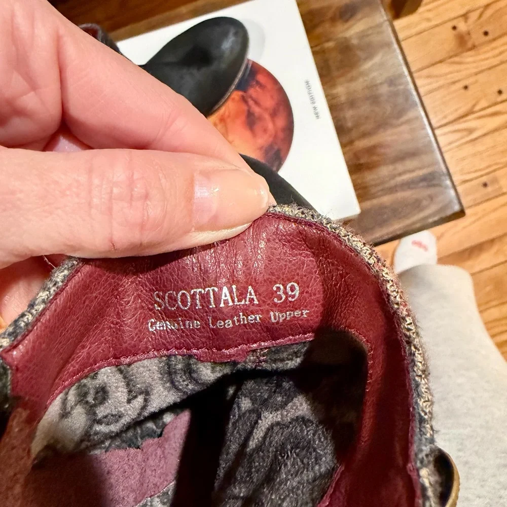 L’Artiste by Spring Step Leather Plaid Ankle Boots Buckle Heel Size 39 (US 8) - Picture 5 of 7